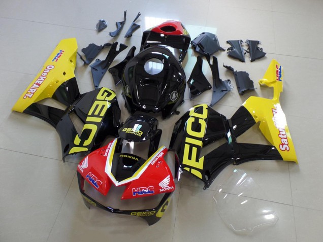 Amarillo Negro Geico Carenado Honda CBR 600 RR 13-21 Amarillo Negro Geico Carenado Honda CBR 600 RR 13-21