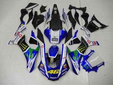 Azul Azul Blanco ENEOS Movistar 46 ABS Plástico Yamaha R1 15-19