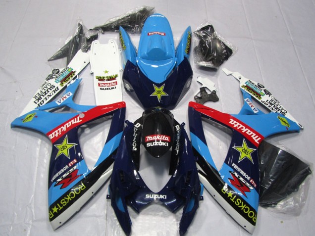 Azul Blanco Rockstar Makita Carenado Suzuki GSXR 600 K6 06-07 Azul Blanco Rockstar Makita Carenado Suzuki GSXR 600 K6 06-07