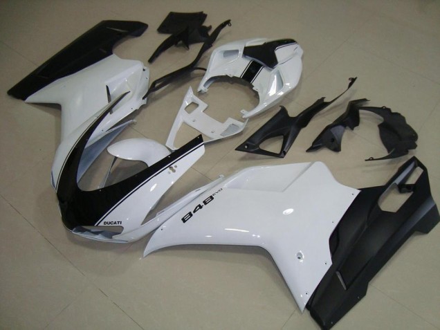 Blanco Negro Mate Carenado Ducati 848 1098 1198 07-14 Blanco Negro Mate Carenado Ducati 848 1098 1198 07-14