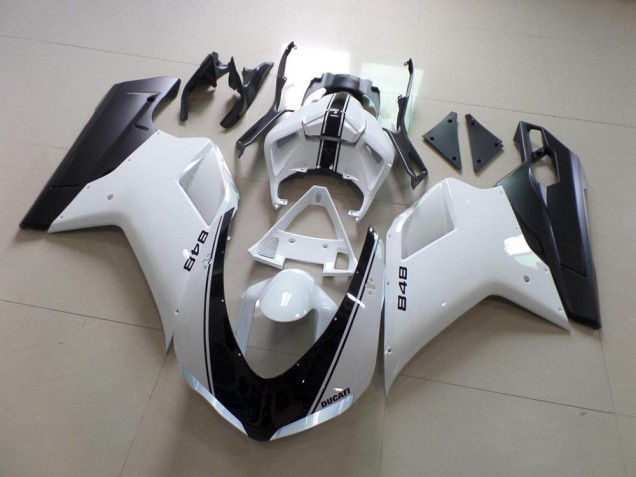 Blanco & Negro Raya Carenado Ducati 848 1098 1198 07-14 Blanco & Negro Raya Carenado Ducati 848 1098 1198 07-14