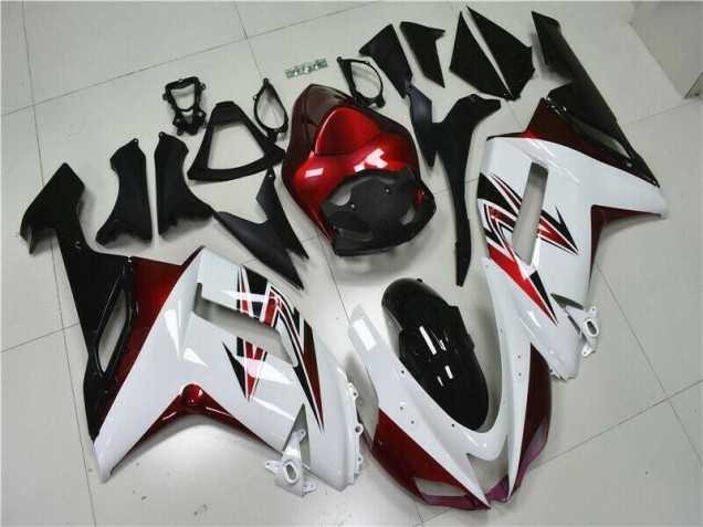 Blanco Negro Rojo Carenado Kawasaki ZX6R 07-08 Blanco Negro Rojo Carenado Kawasaki ZX6R 07-08