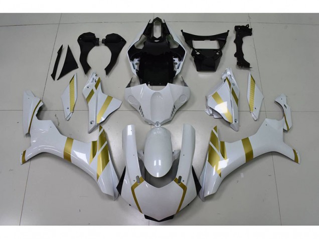 Blanco con Oro Calcomanía Carenado Yamaha R1 15-19 Blanco con Oro Calcomanía Carenado Yamaha R1 15-19
