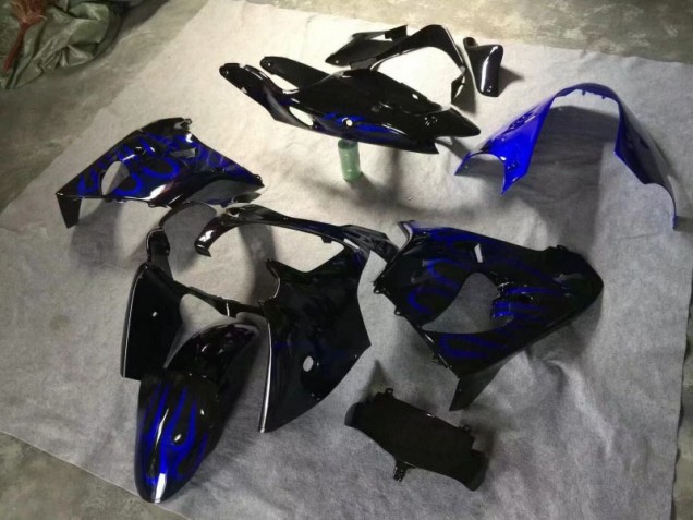 Brillante Negro Azul Llama Carenado Kawasaki ZX9R 00-01 Brillante Negro Azul Llama Carenado Kawasaki ZX9R 00-01