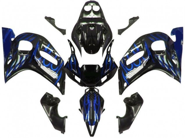 Llama azul negra Carenado Yamaha R6 98-02 Llama azul negra Carenado Yamaha R6 98-02