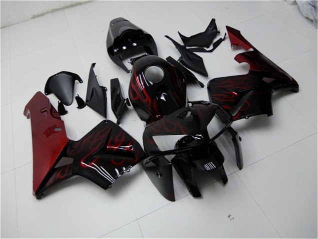 Kits Carenado Moto Honda CBR600RR 2005-2006 - Negro Brillante Rojo Llama