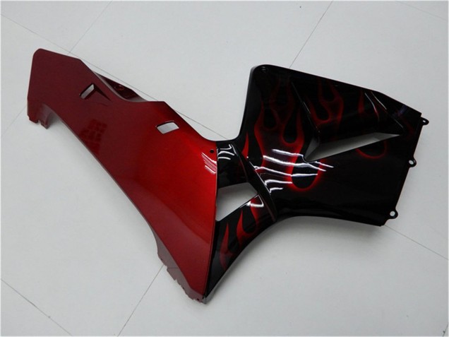 Kits Carenado Moto Honda CBR600RR 2005-2006 - Negro Brillante Rojo Llama
