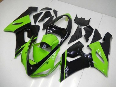 Carenado Moto Kawasaki ZX6R 2005-2006 - Verde Negro Brillante