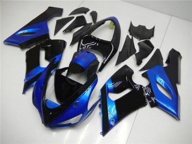 Kits Carenado Moto Kawasaki ZX6R 2005-2006 - Azul Negro Brillante