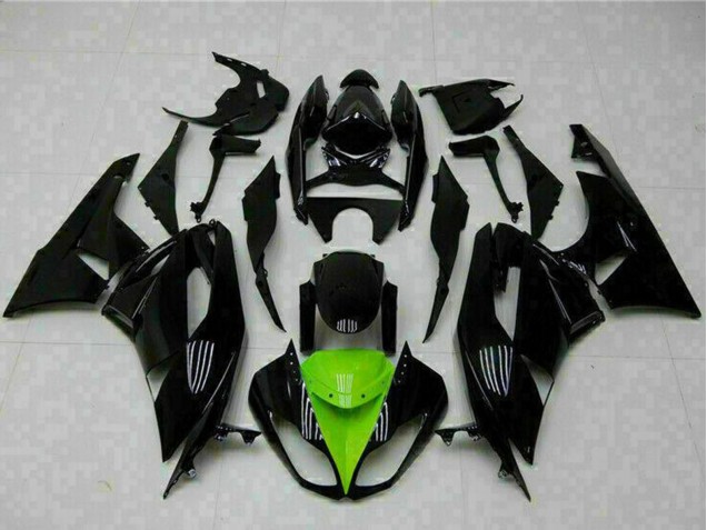 Carenados Moto Kawasaki ZX6R 2009-2012 - Negro Brillante Verde