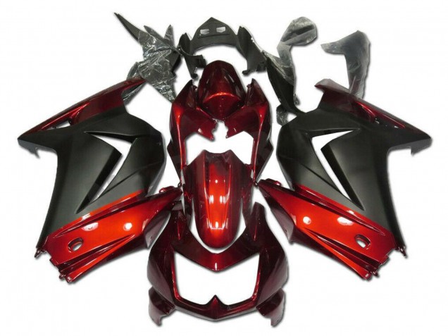 Carenados Moto Kawasaki EX250 2008-2012 - Rojo Negro Mate