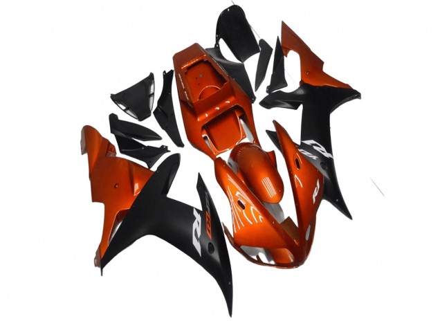 Carenados Moto Yamaha YZF R1 2002-2003 - Naranja Negro Mate