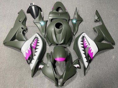 Carenados Moto Honda CBR600RR 2007-2008 - Verde Militar Blanco Rosa Tiburón