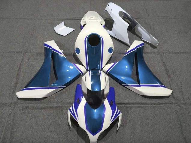 Carenados Moto Honda CBR1000RR 2008-2011 - Blanco Lustroso Azul Perla