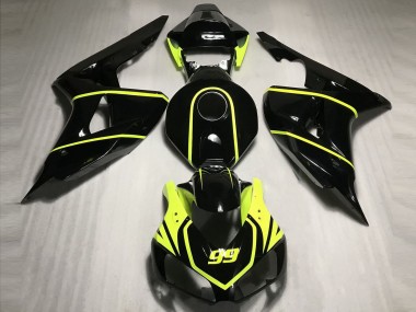 Carenados Moto Honda CBR1000RR 2006-2007 - Negro Brillante Alta Visibilidad Amarillo 99