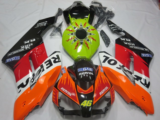 Carenados Moto Honda CBR1000RR 2004-2005 - Verde Lima Naranja Blanco Rojo Negro Brillante Rossi Repsol