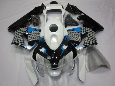 Carenados Moto Honda CBR600RR 2003-2004 - Blanco Azul Negro Brillante Splatter