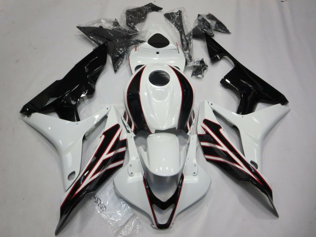 Carenados Moto Honda CBR600RR 2007-2008 - Blanco Negro Brillante OEM Estilo