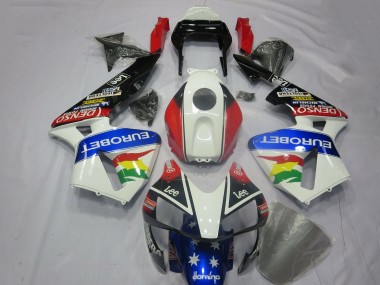 Kits Carenado Moto Honda CBR600RR 2003-2004 - Blanco Rojo Azul Negro Brillante EuroBet