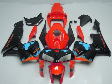 Carenados Moto Honda CBR600RR 2005-2006 - Rojo Azul Claro Negro Splatter