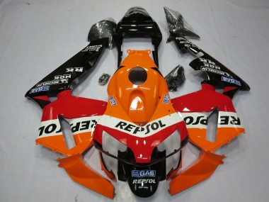 Carenados Moto Honda CBR600RR 2003-2004 - Naranja Blanco Rojo Negro Brillante OEM Estilo Repsol