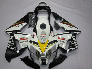 Carenados Moto Honda CBR600RR 2003-2004 - Blanco Amarillo Negro Brillante Playboy Estilo