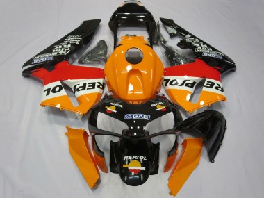 Completo Carenado Moto Honda CBR600RR 2003-2004 - Naranja Blanco Rojo Negro Brillante Repsol