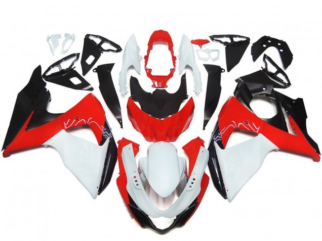Kits Carenado Moto Suzuki GSXR 1000 2009-2016 - Blanco Rojo Negro