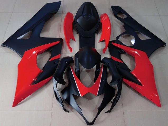 Carenados Moto Suzuki GSXR 1000 2005-2006 - Negro Mate Rojo