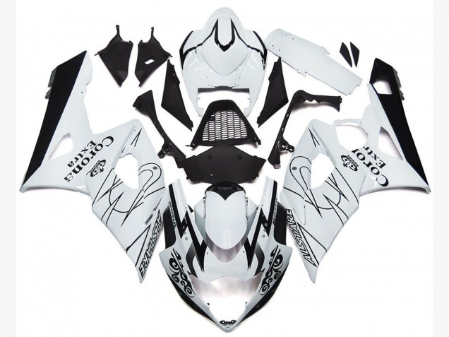 Carenados Moto Suzuki GSXR 1000 2005-2006 - Blanco Negro Corona OEM Estilo