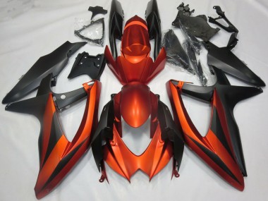 Carenados Moto Suzuki GSXR 600 / GSXR 750 2008-2010 - Burnt Naranja Negro Mate