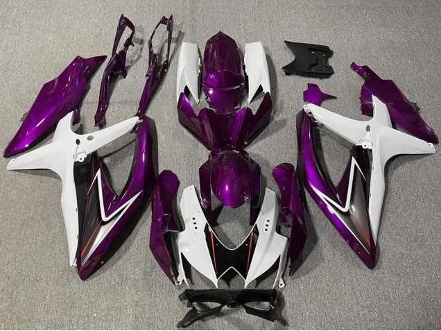 Carenado Moto Suzuki GSXR 600 / GSXR 750 2008-2010 - Blanco Púrpura Negro