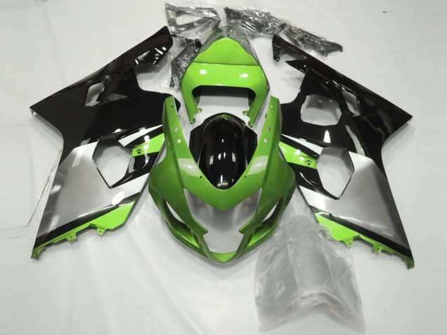 Carenados Moto Suzuki GSXR 600 / GSXR 750 2004-2005 - Verde Plata Negro Brillante