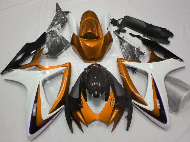 Carenados Moto Suzuki GSXR 600 / GSXR 750 2006-2007 - Naranja Blanco Negro Brillante