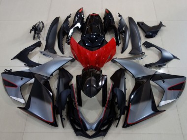 Carenados Moto Suzuki GSXR 600 / GSXR 750 2011-2024 - Gris Rojo Negro Brillante