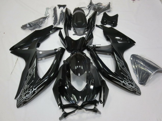 Carenados Moto Suzuki GSXR 600 / GSXR 750 2008-2010 - Negro Brillante Plata