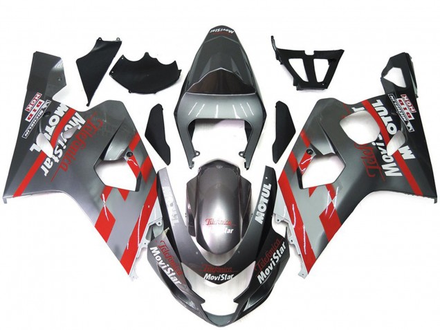 Carenados Moto Suzuki GSXR 600 / GSXR 750 2004-2005 - Plata Rojo MoviStar