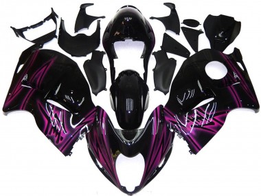 Carenados Moto Suzuki GSXR 1300 1996-2007 - Negro Brillante Púrpura Llama