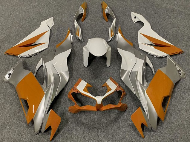 Carenados Moto Kawasaki ZX6R 2019-2022 - Blanco Plata Naranja