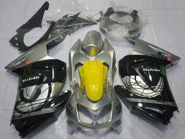 Carenados Moto Kawasaki Ninja 250 2008-2012 - Plata Amarillo Negro Brillante