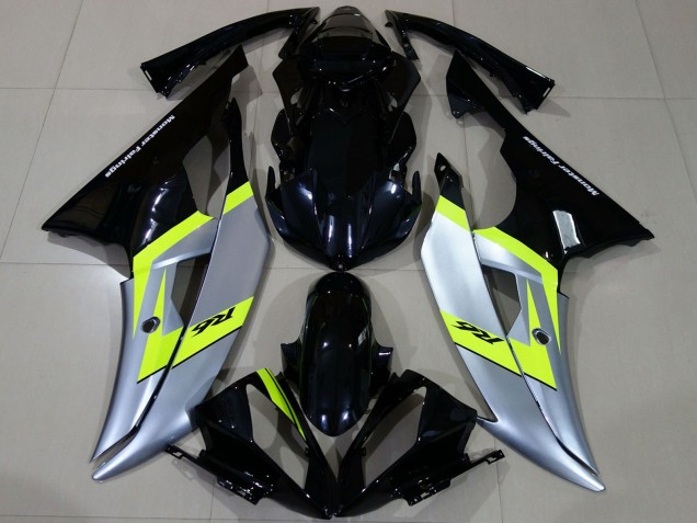 Carenados Moto Yamaha R6 2008-2016 - Plata Neon Verde Negro Brillante