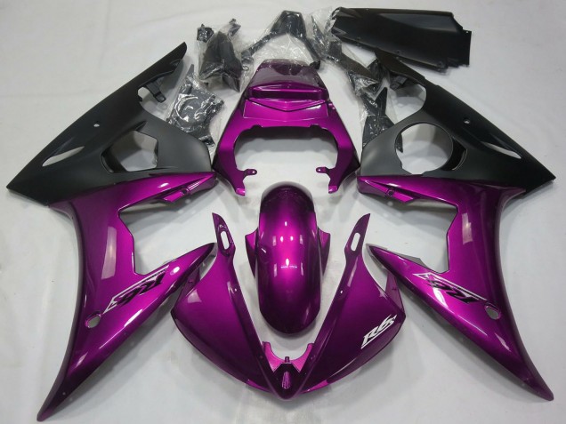 Carenados Moto Yamaha R6 2005 - Rosa Oscuro Negro Mate