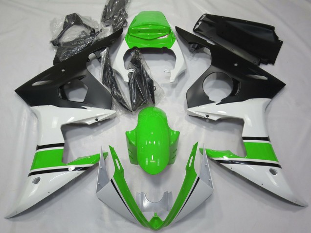 Carenados Moto Yamaha R6 2003-2004 - Blanco Verde Negro Mate