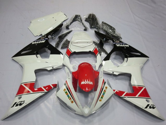 Carenados Moto Yamaha R6 2005 - Blanco Rojo Negro Brillante Motul