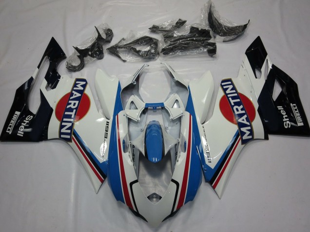 Carenados Moto Ducati 1199 2011-2014 - Blanco Azul Claro Rojo Negro Martini