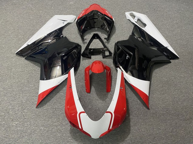 Carenados Moto Ducati 848 1098 1198 2007-2014 - Blanco Rojo Negro Brillante