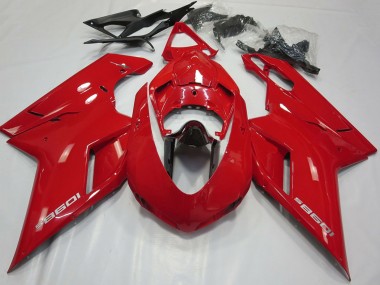 Carenados Moto Ducati 1098 2007-2014 - Rojo Brillante Negro Brillante