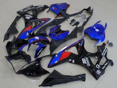 Carenados Moto BMW S1000RR 2009-2014 - Azul Rojo Negro Brillante Castrol