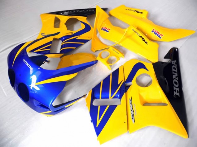 Carenados Moto Honda CBR400RR NC23 1987-1989 - Amarillo Azul Negro Brillante