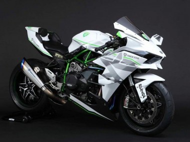 Carenados Moto Kawasaki Ninja H2 2015-2022 - Blanco Plata Verde